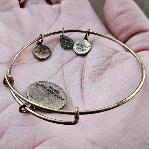 Alex And Ani Bracelet LETTER A Gold Tone Initial Wristband Wrist Fashion Jewelry - Picture 10 of 10